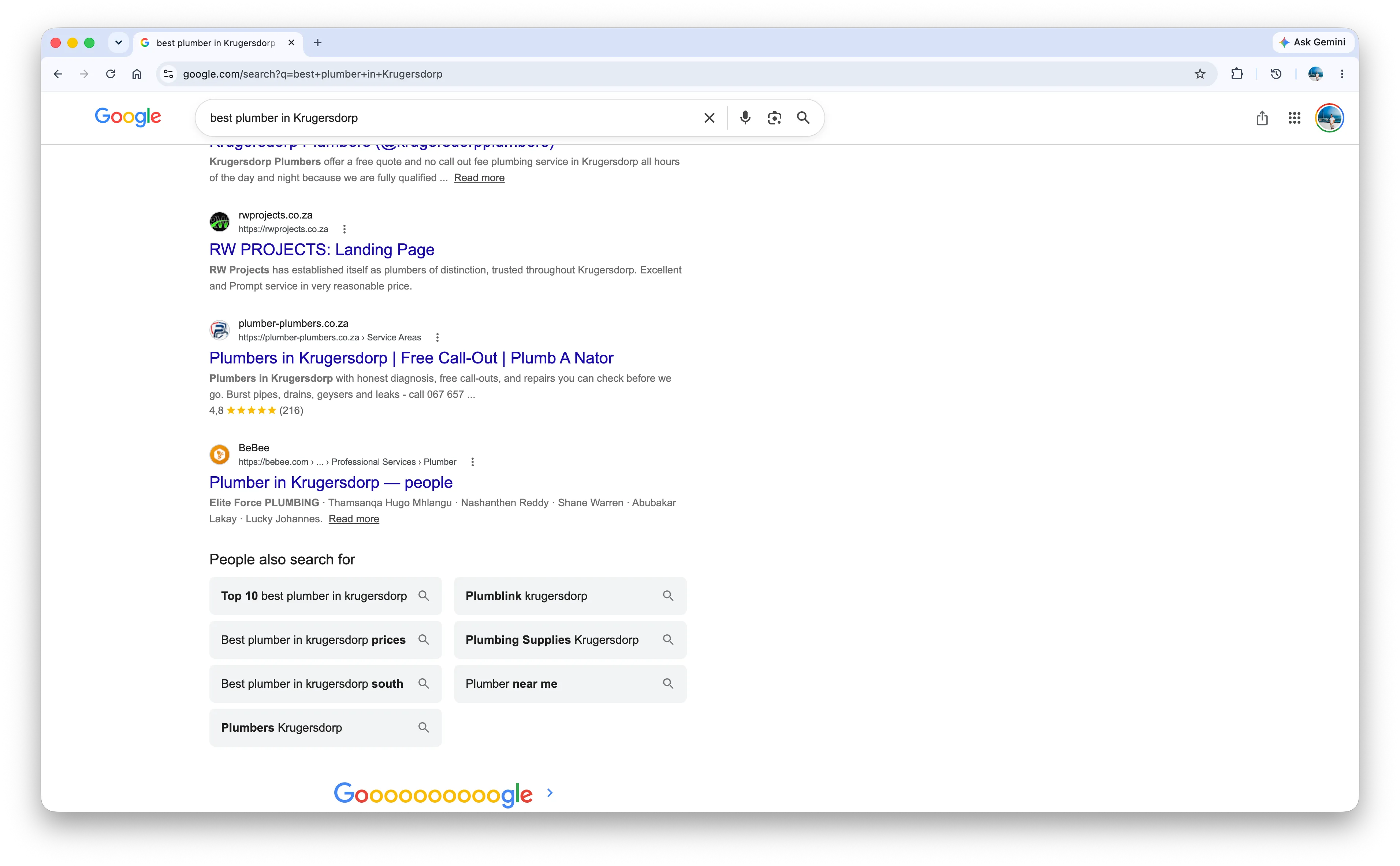 The same tab on 11 August scrolled to the pagination footer, with no sponsored results anywhere on the page.